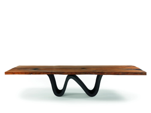 KAURI BREE E ONDA - Rectangular table with kauri solid wood and iron base _ Riva 1920